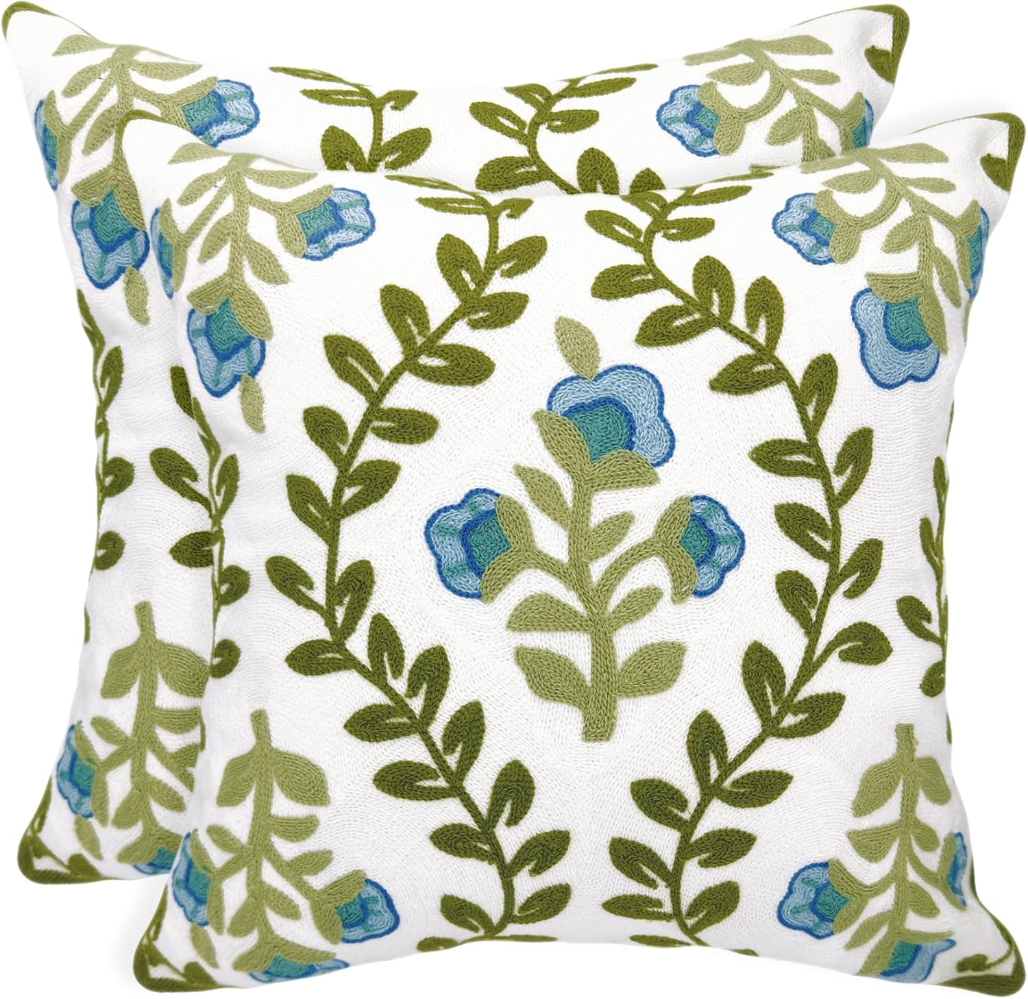 Alysheer Floral Embroidered Summer Decorative Throw Pillow Covers