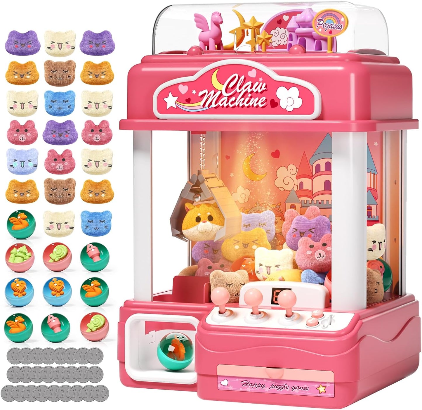 55 PCS Large Kids Claw Machine with Lights and Sound Fun
