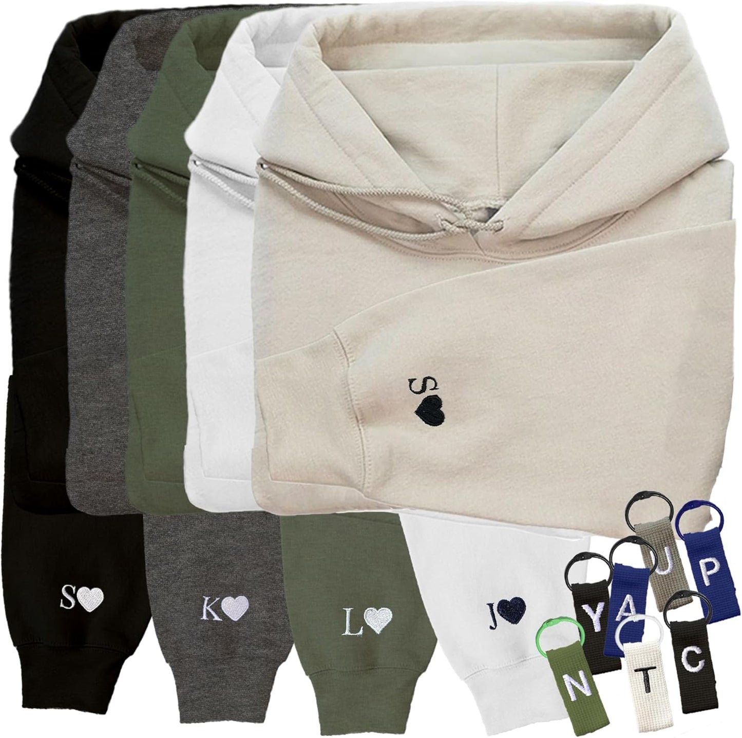Personalized Initial Heart Hoodie Set