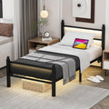 Twin Bed Frame with Charging Station & LED Lights - Smart Twin