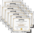 Hoikwo 8.5x11 Picture Frames 10 Pack - Silver Glass Certificate Frames