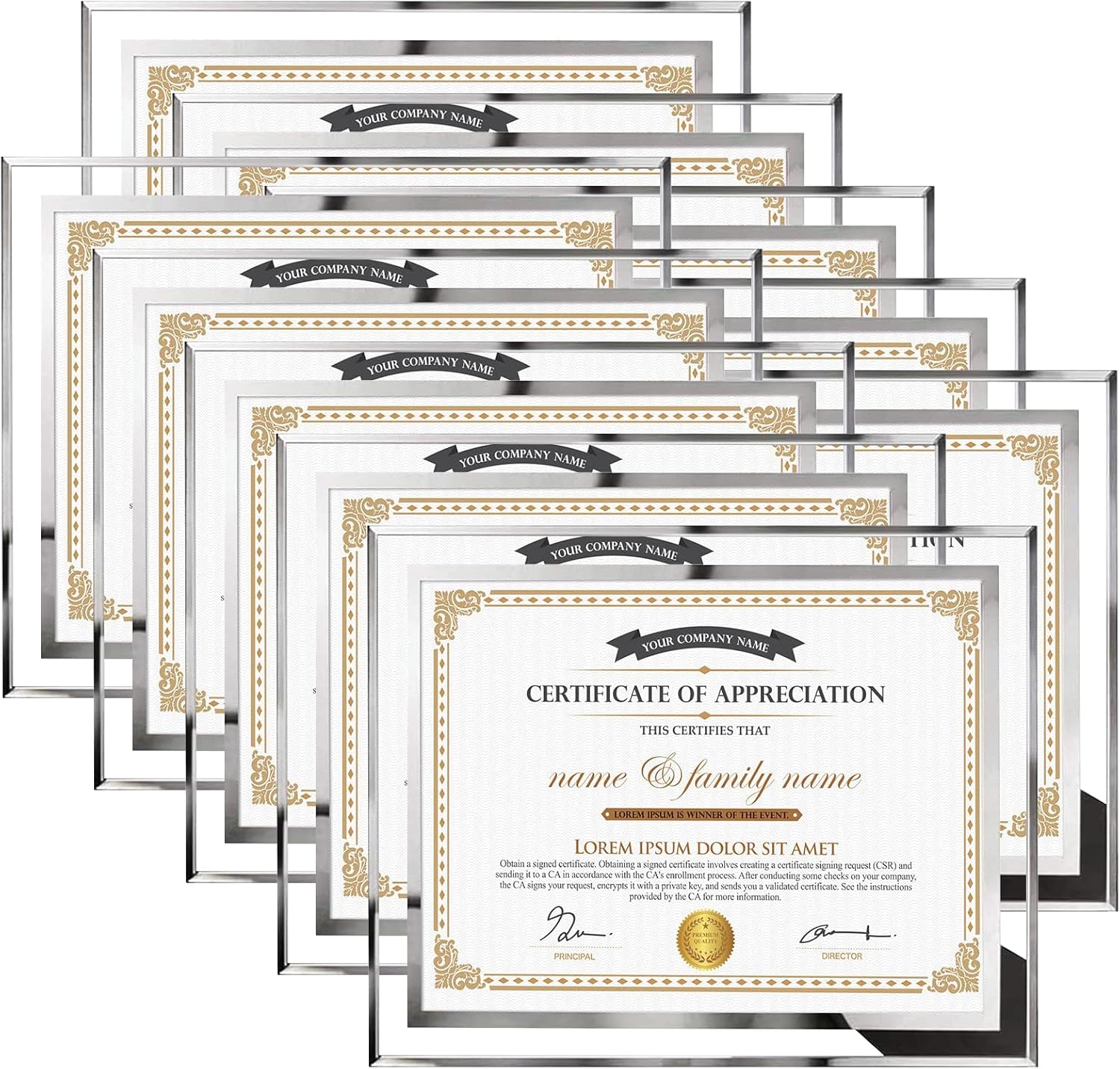 Stylish 8.5x11 Picture Frames for Certificates and Awards