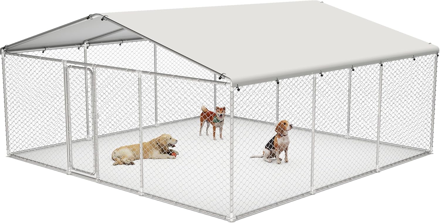 15.3ftx15.3ft Extra Large Outdoor Dog Kennel for Large Dogs