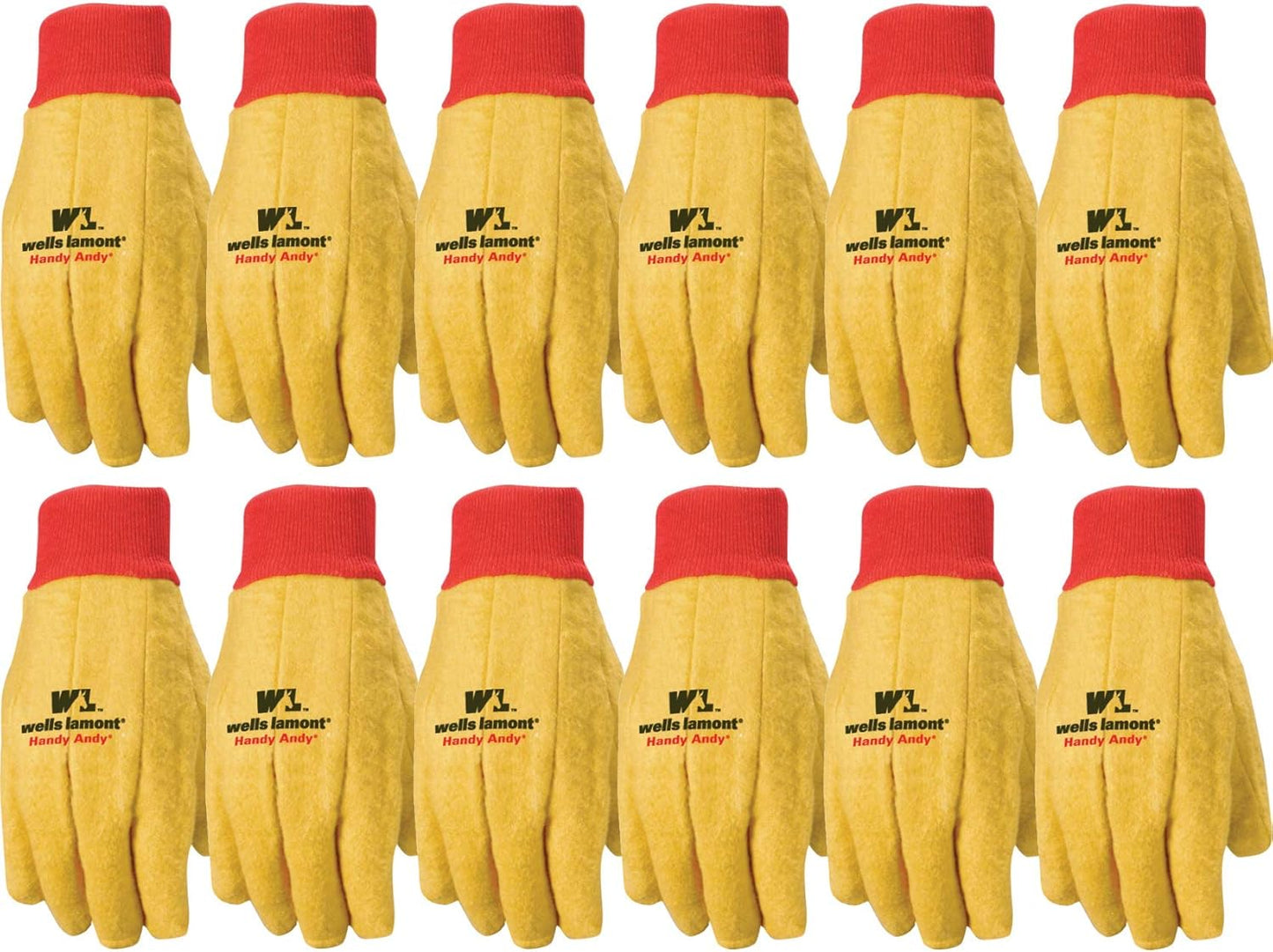 Wells Lamont XL Handy Andy Gloves 12-Pack | Ideal for Farm & Yard Work