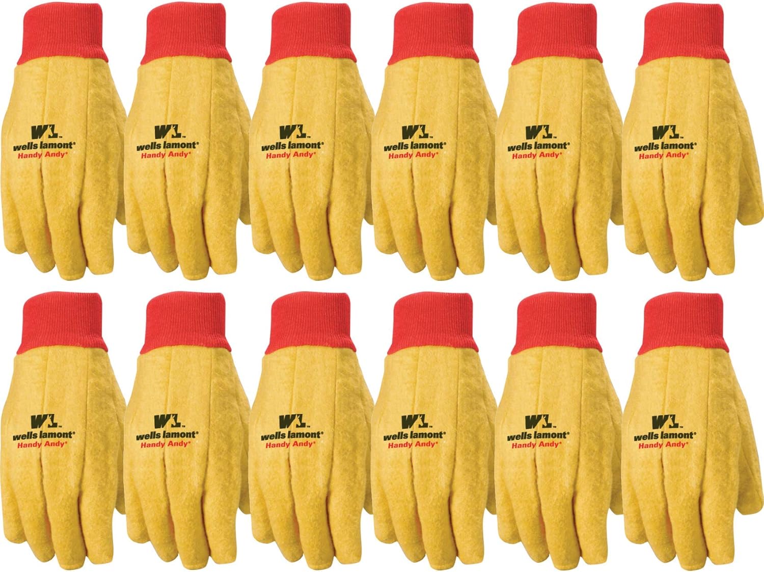 Wells Lamont XL Handy Andy Gloves 12-Pack | Ideal for Farm & Yard Work