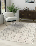 Unique Loom Trellis Frieze Area Rug 5 ft 1 in x 8 ft - Soft, Durable