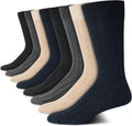 Calvin Klein Men's Dress Socks 8 Pack - Breathable Cotton Blend Crew