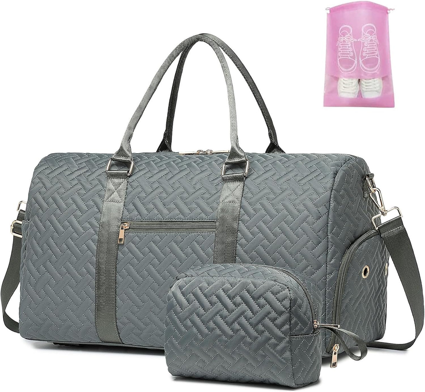 Duffle Bag for Travel with Shoe Compartment and Toiletry Bag