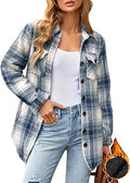 Plaid Jackets for Women Flannel Quilted Shacket Coats Oversized - Cozy