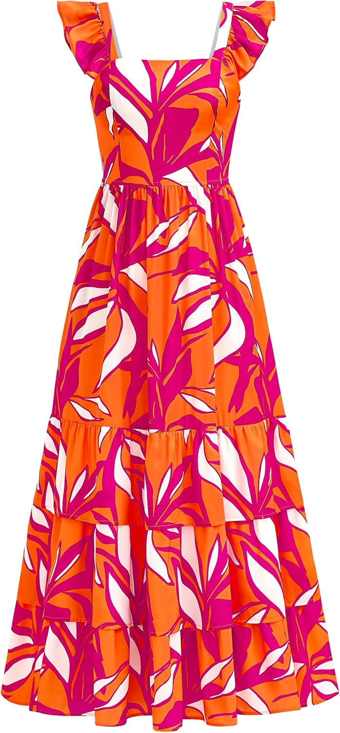 Dowerme Summer Dresses for Women 2025: Casual Ruffle Maxi