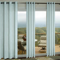 Sea Green Curtains 96 in Long Linen Textured Grommet Panels - Light