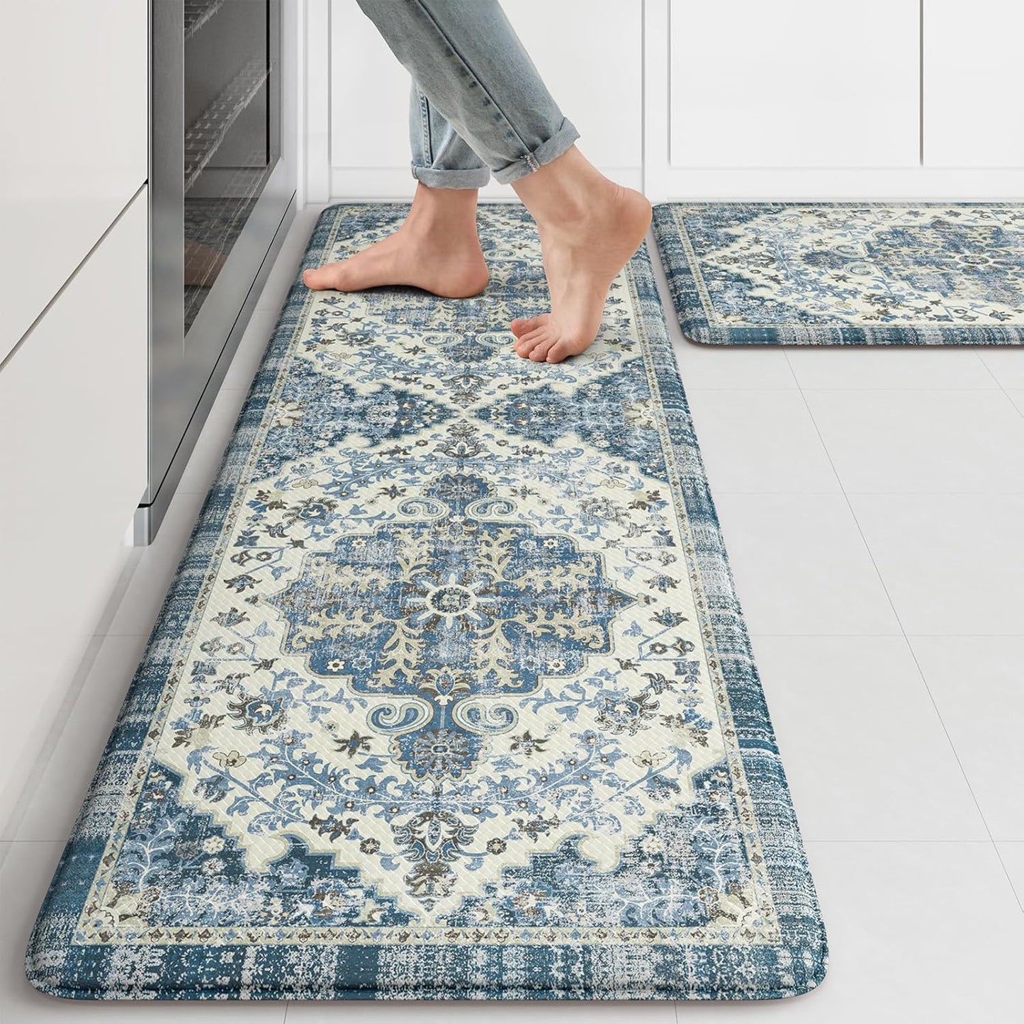 KIMODE Anti Fatigue Kitchen Mats Set for Comfort and Style