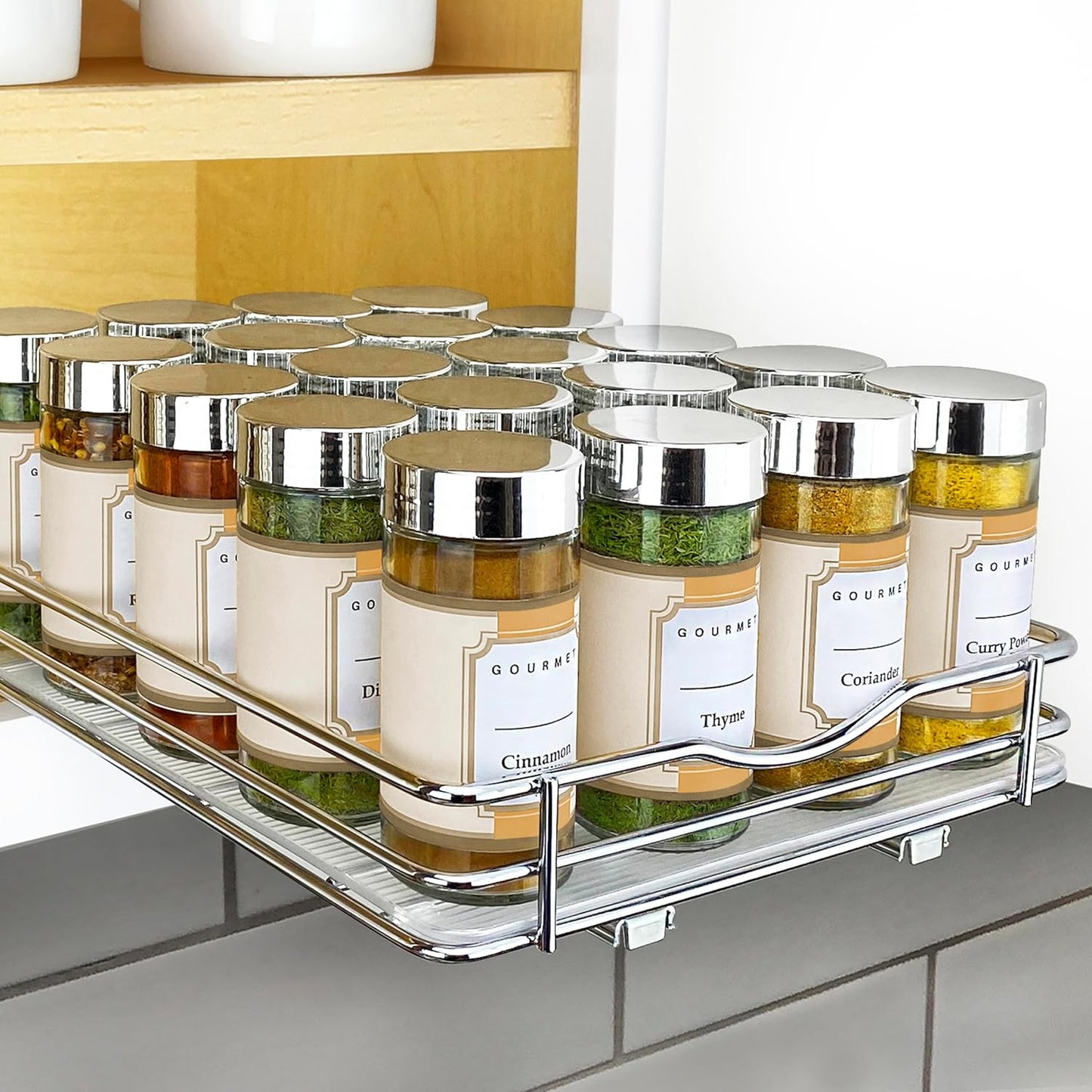 LYNK PROFESSIONAL Pull Out Spice Rack Organizer for Cabinets