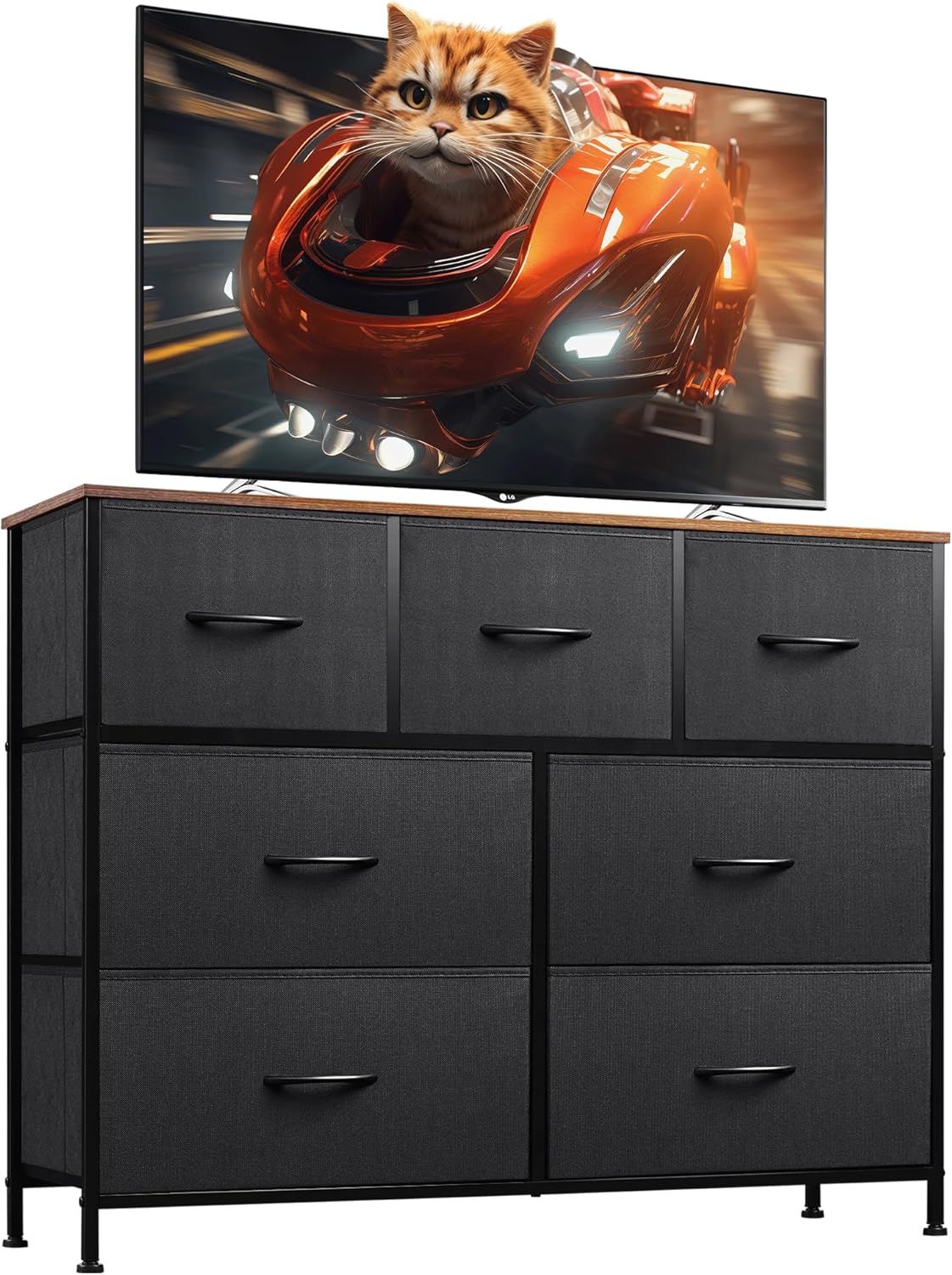 WLIVE 7 Drawer Dresser TV Stand for Stylish Storage Solutions