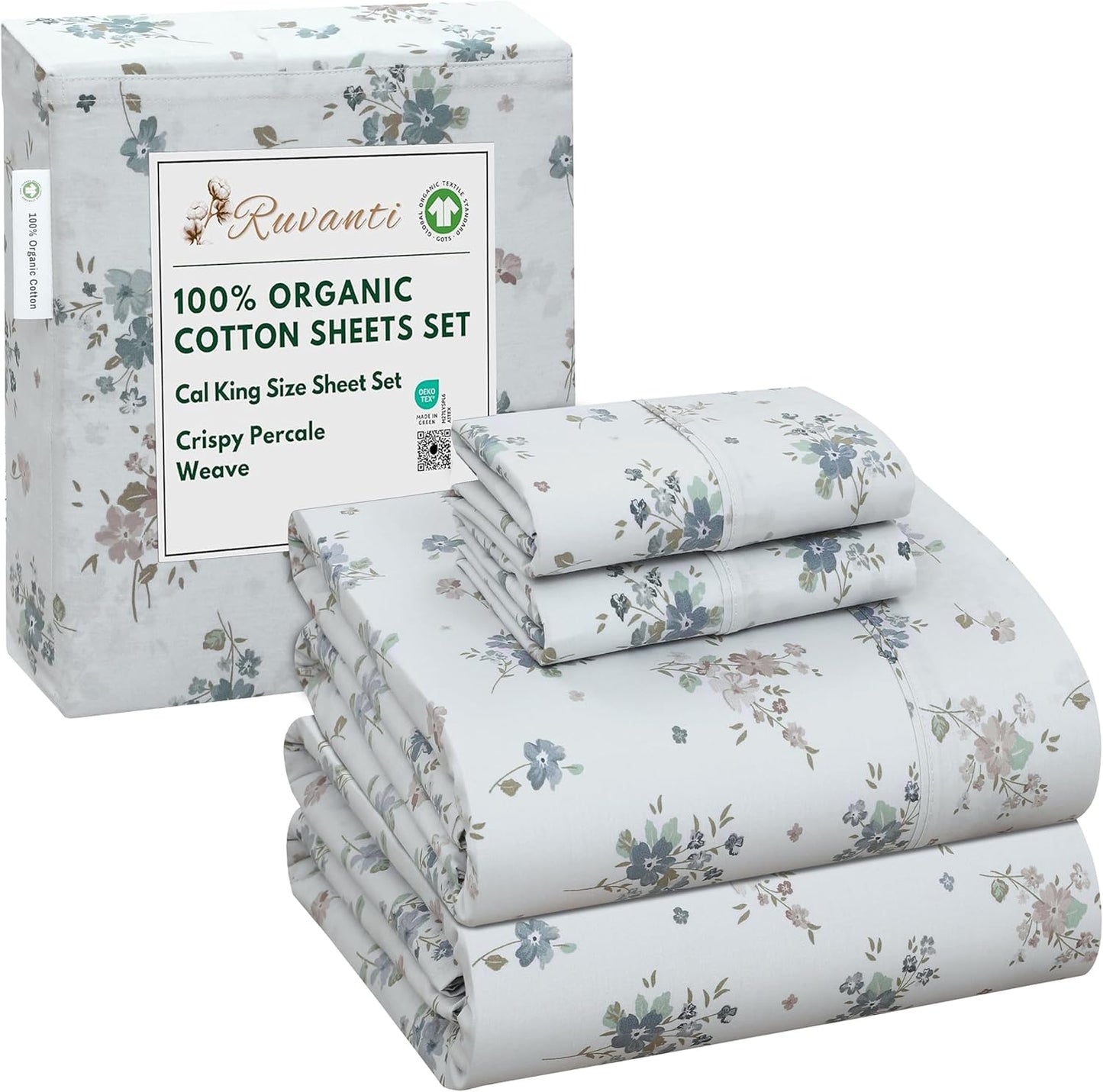 100% Organic Cotton Sheets California King Set for Ultimate Comfort