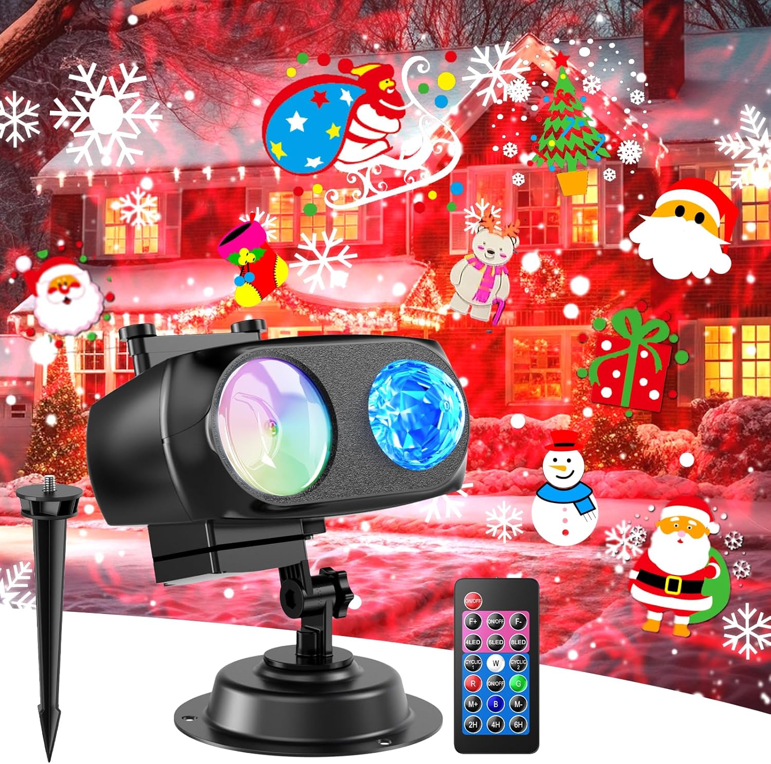 8-Pattern Christmas Projector Lights - Mesmerizing 26 Effects!