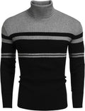 Mens Ribbed Slim Fit Turtleneck Sweater - Comfortable, Warm Style