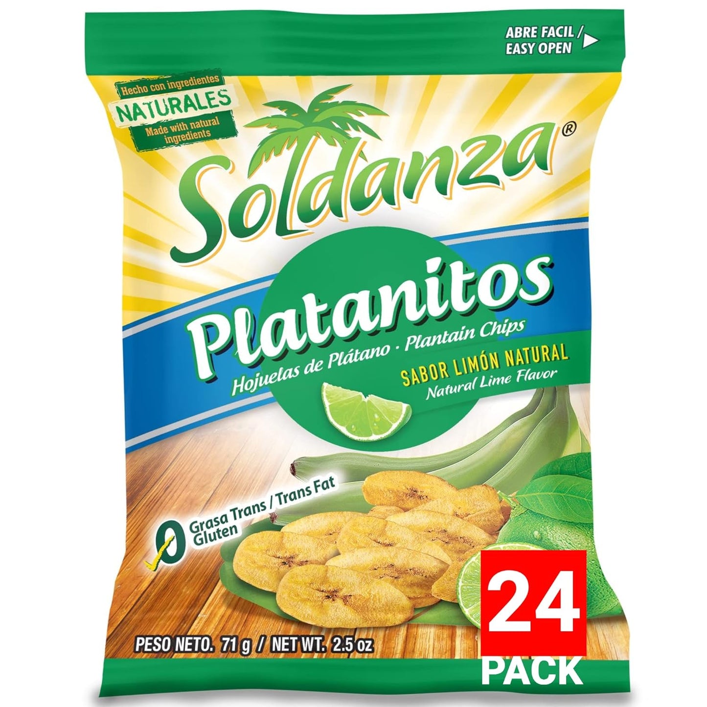 Soldanza Plantain Chips with Lime - Authentic Snack Delight