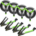 4 Pack Car Tie Down Straps 2 in x 96 in - 9900LBS Break Strength