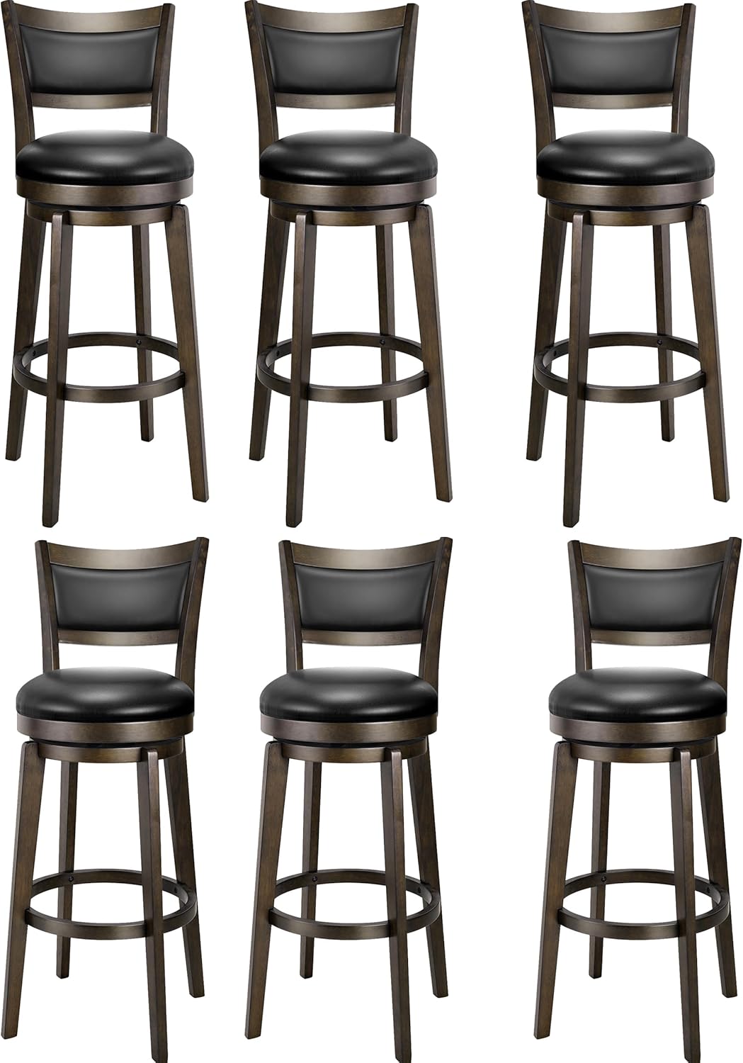 PrimeZone Swivel Bar Stools Set of 6 for Stylish Seating
