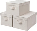 StorageWorks Large Storage Bins with Lids 3-Pack - Foldable, Stackable