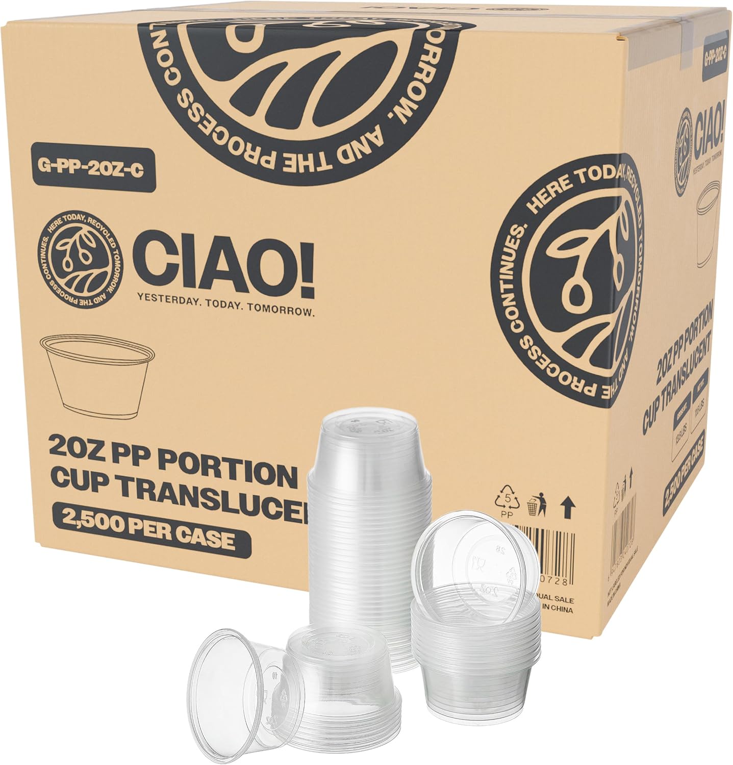 CIAO! 2OZ Clear Portion Cups for Freshness and Durability