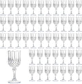 48PCS 7oz Transparent Plastic Wine Glasses Flutes - Vintage Crystal