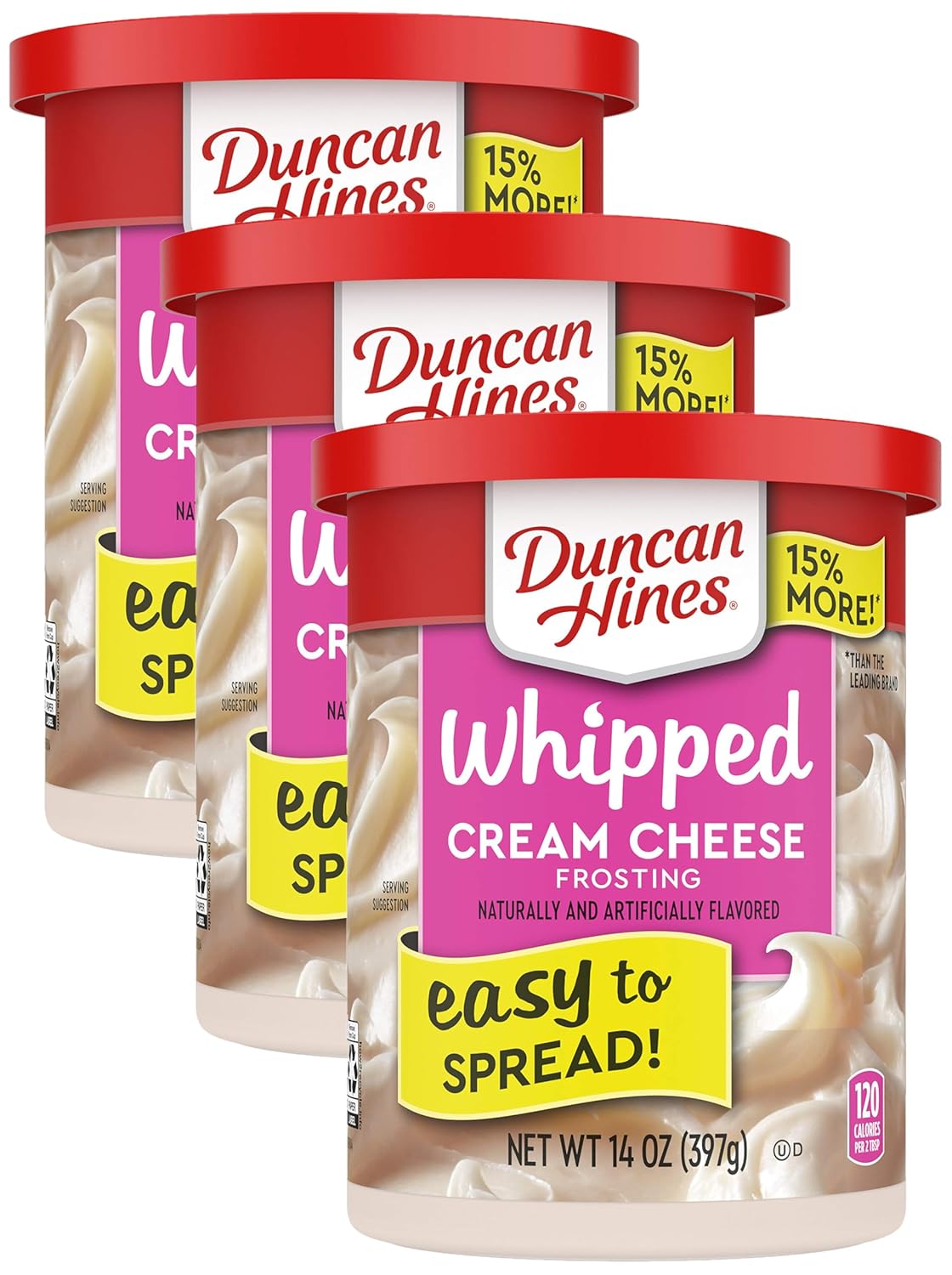Duncan Hines Whipped Cream Cheese Frosting, Perfect for Desserts