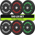 2-Inch Bumper Plate Set 45/100/160/190/260/300lb - Colored High Bounce