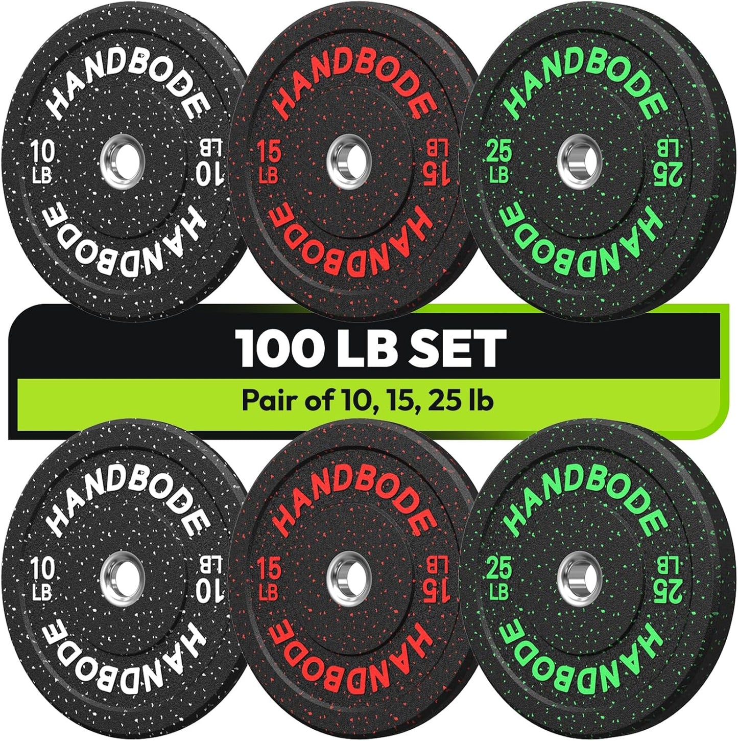 2-Inch Bumper Plates Set for Home Gym - High Bounce Rubber Weights