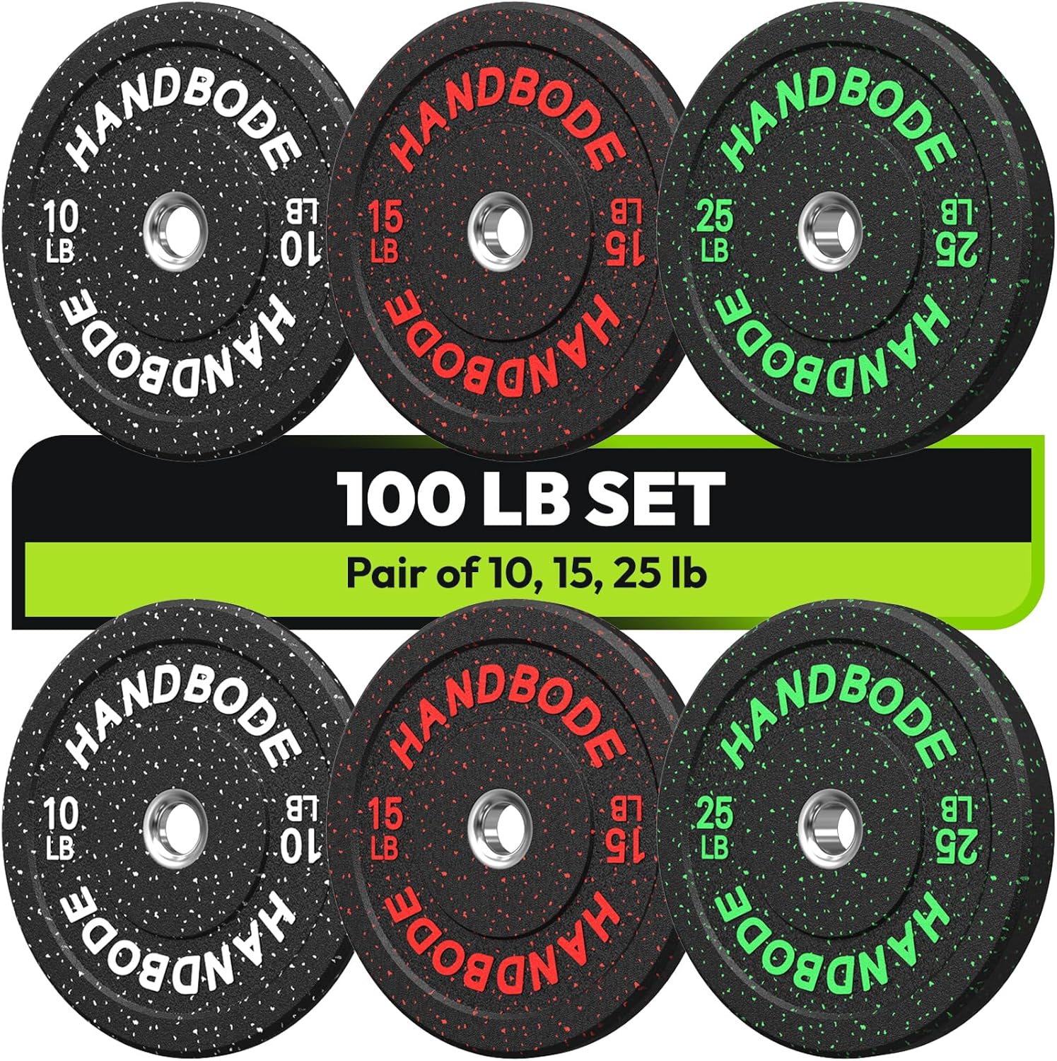 2-Inch Bumper Plates Set for Home Gym - High Bounce Rubber Weights