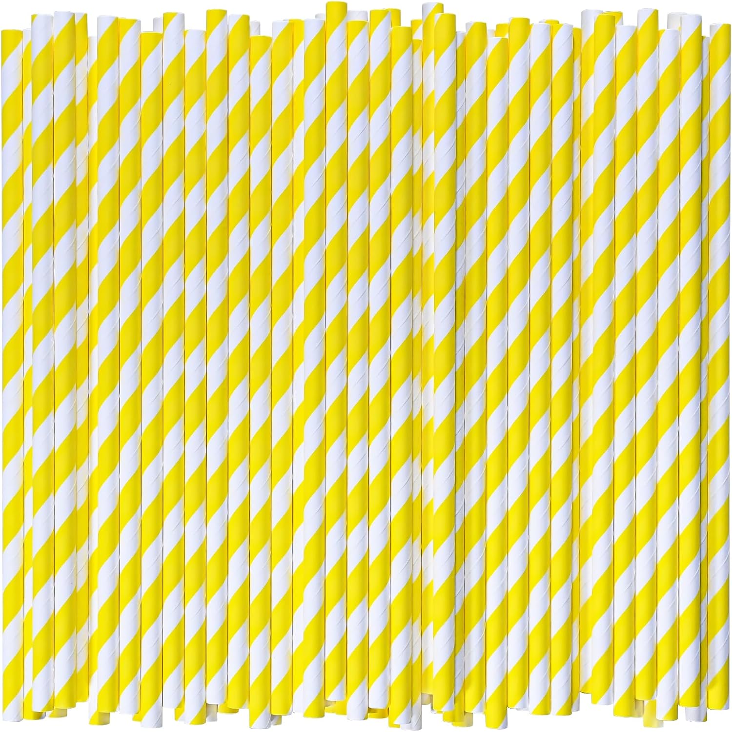 1000 Count Yellow Paper Drinking Straws for Eco-Friendly Use