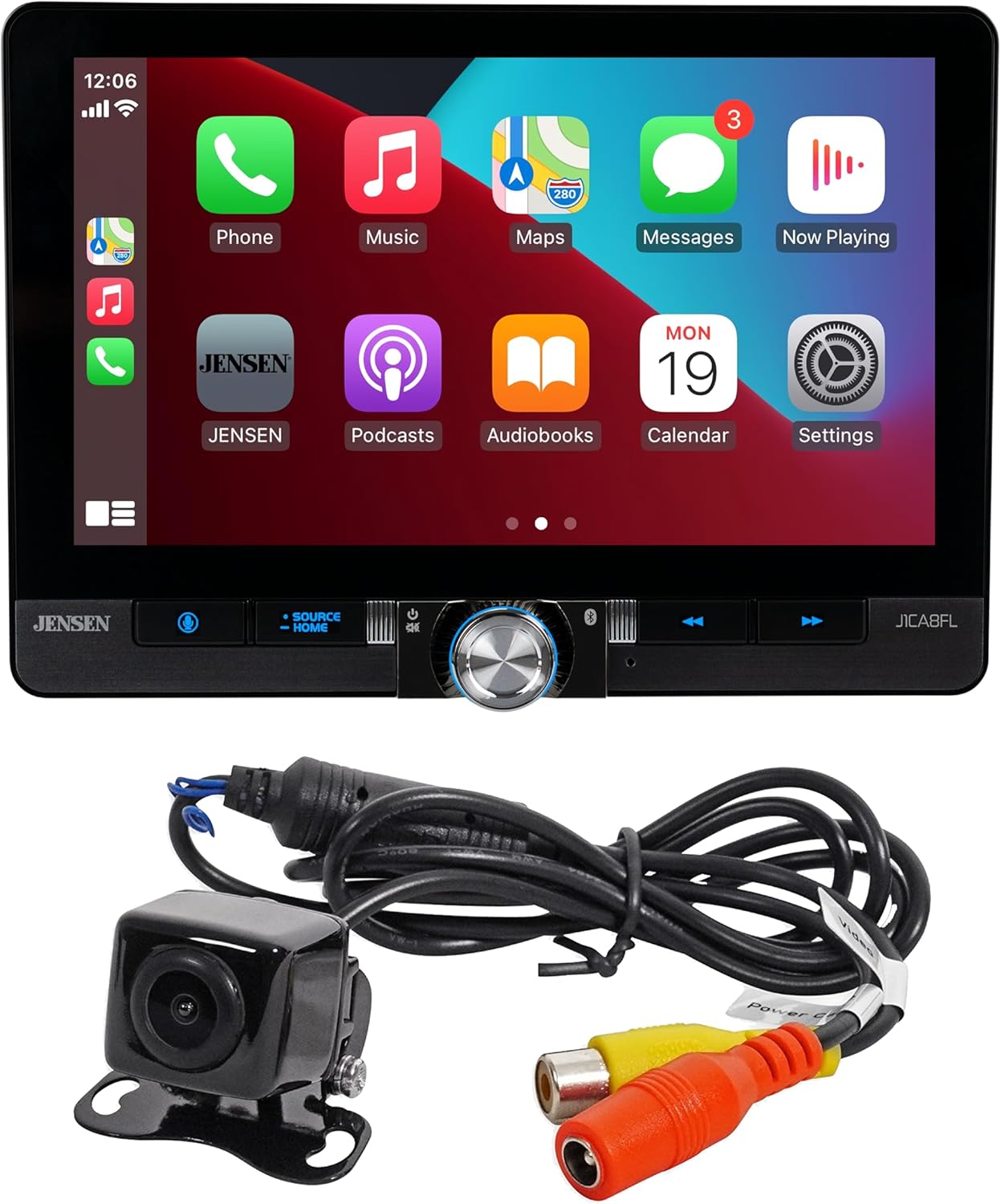 JENSEN J1CA8FL-BUC 8-inch CarPlay Android Auto Stereo System