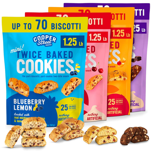 Cooper Street Twice Baked Biscotti Cookies Variety Pack - 4 Pack