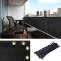 Amgo 3 ft x 177 ft Black Balcony Privacy Screen - Heavy Duty Privacy