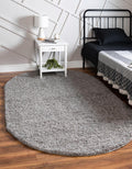 Uber Cozy Solid Shag Rug 3 ft x 5 ft Oval Cloud Gray - Soft, Durable