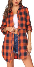 Womens Flannel Plaid Shirt by HOTOUCH for Casual Comfort and Style
