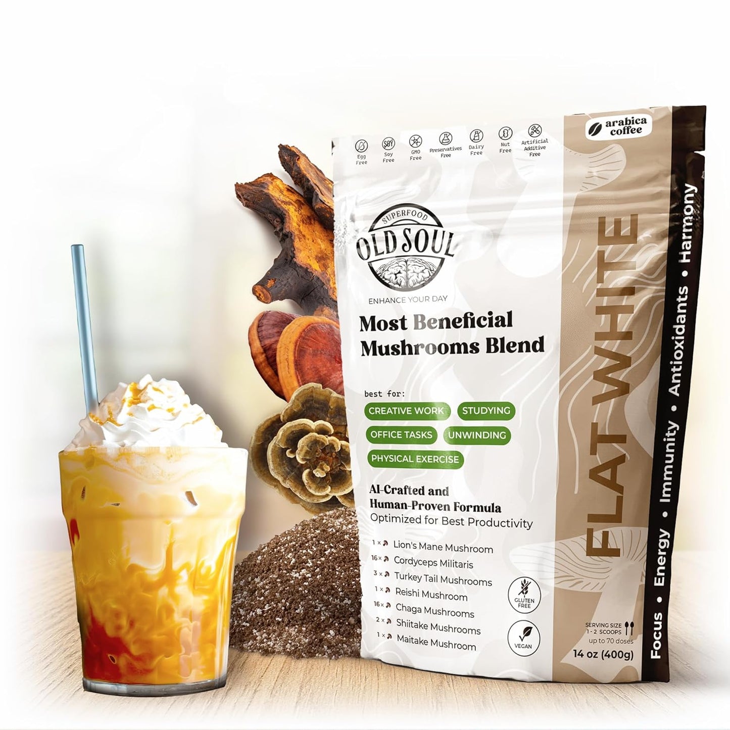 OldSoul Mushroom Coffee | 7-Mushroom Blend | Energy Boost