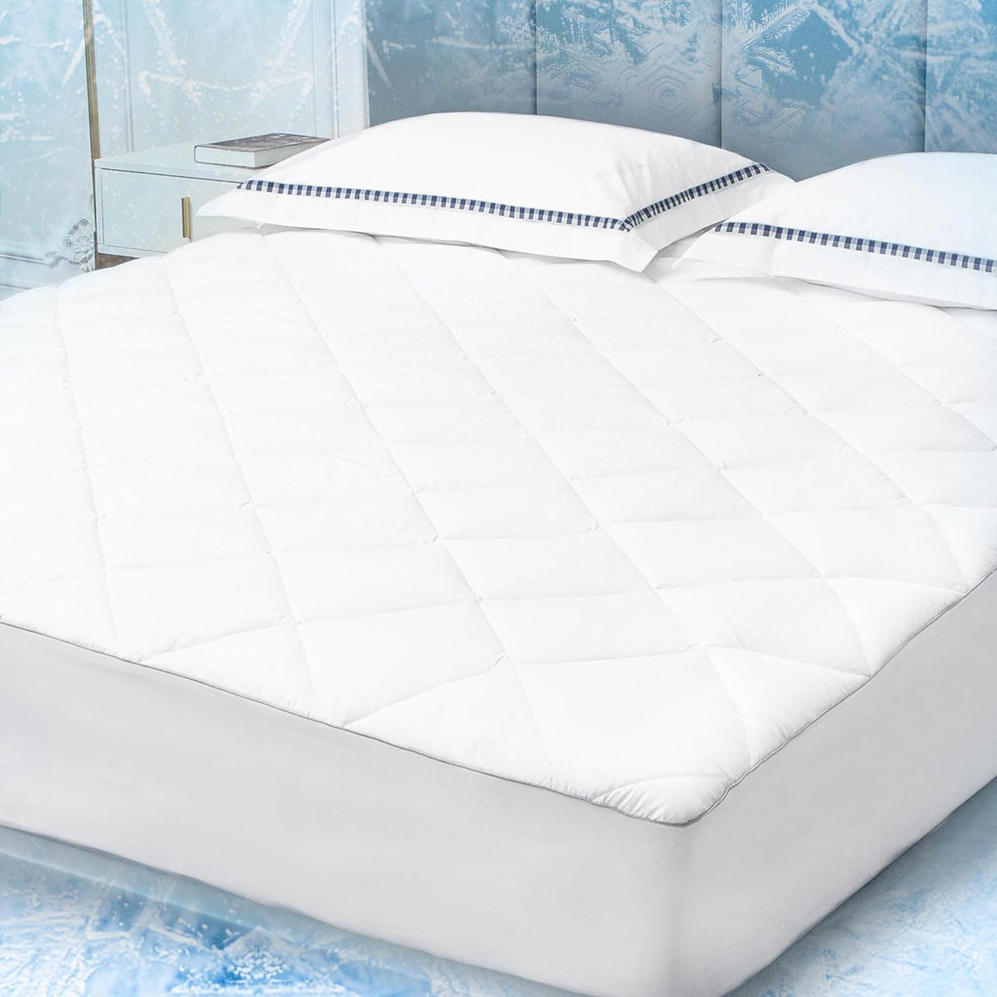 Sunflower Cooling Quilted Queen Mattress Protector for Comfort