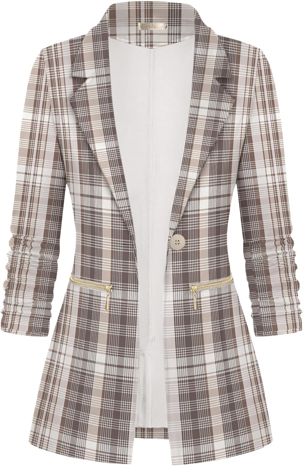 Genhoo Women's Long Sleeve Blazer Open Front Cardigan Jacket