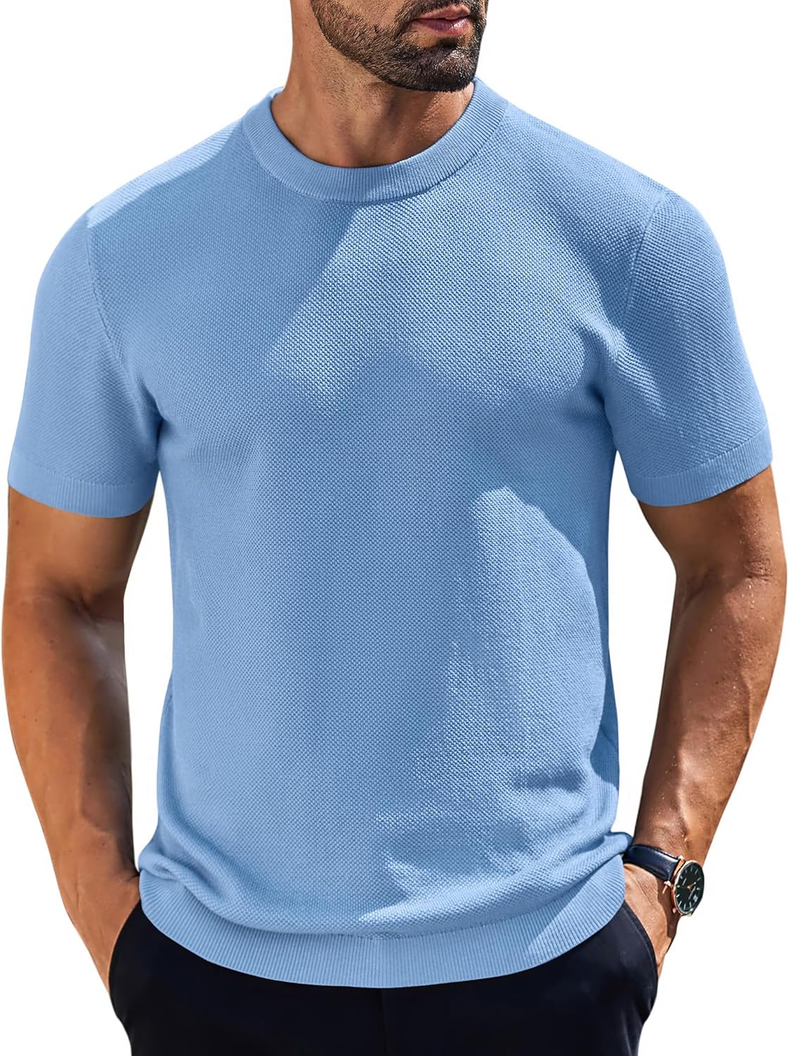 Stylish COOFANDY Men's Knit T-Shirts for Casual and Business Wear