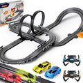 Slot Car Race Track Sets for Boys Kids - Dual Power 4-Car Set