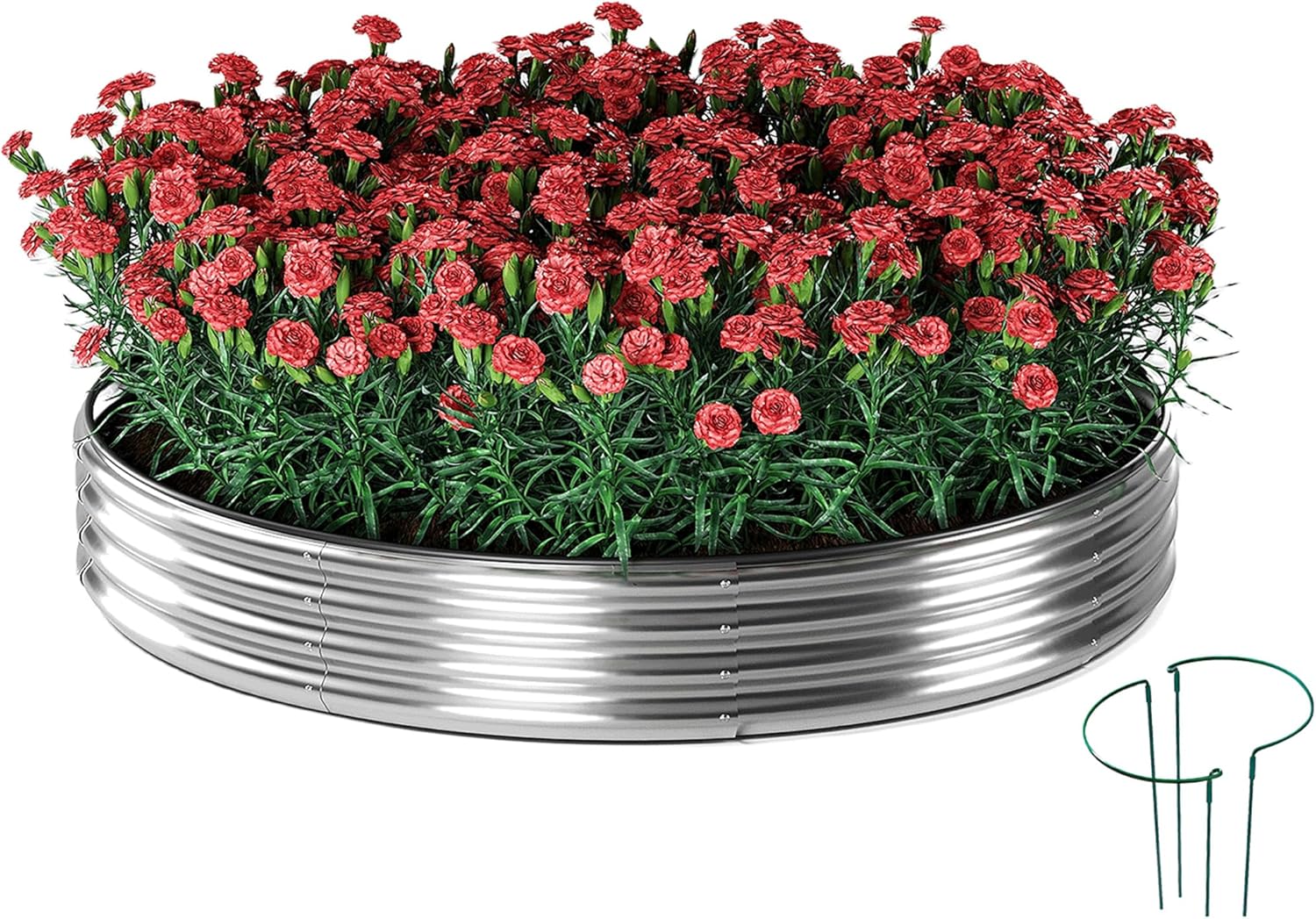 Galvanized Metal Planter Raised Garden Bed Kit for Outdoor Use