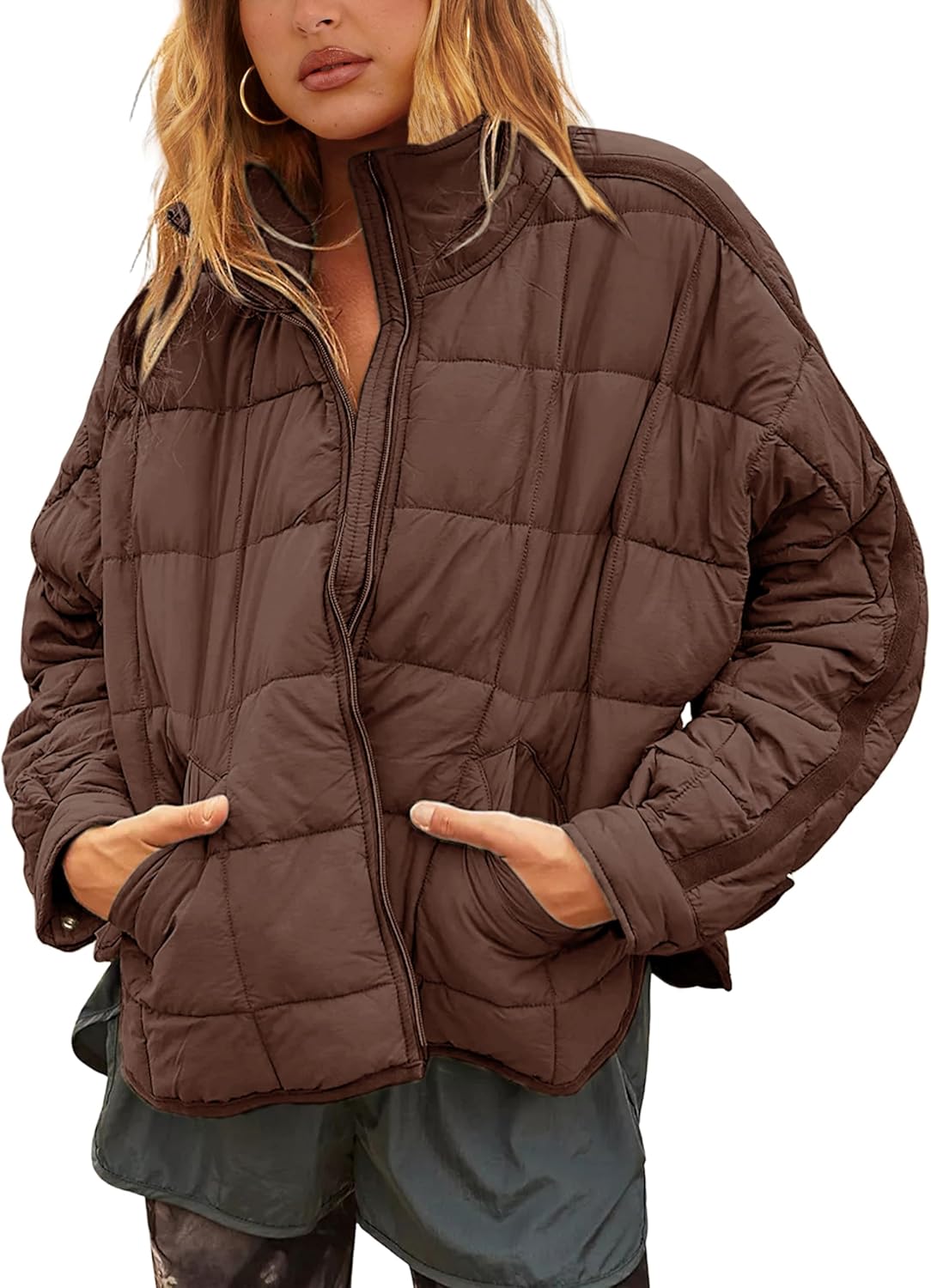 Lightweight Quilted Puffer Jacket for Women - Casual Style