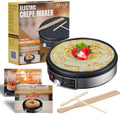 Morning Star Electric Crepe Maker | Nonstick Cooktop | Portable & Adjustable | Includes Accessories
