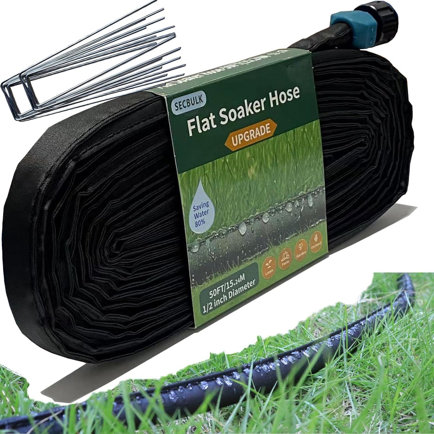 2025 Flat Soaker Hose 50 ft for Efficient Garden Irrigation
