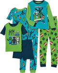 Minecraft Boys' 6-Piece Snug-fit Cotton Pajama Set - Soft All-Season