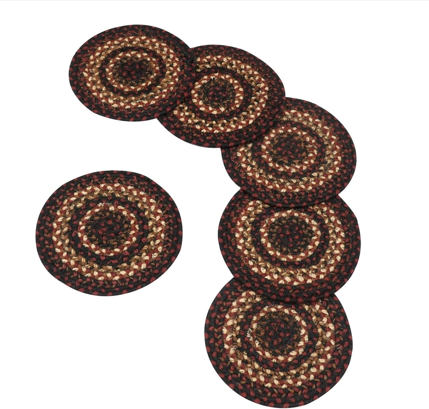 Prescott Jute Woven Trivets for Kitchen - Set of 6 Round 15in