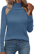 Zeagoo Womens Turtleneck Cable Knit Pullover - Slim Fit Fall Top Tops