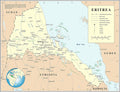 Palmetto Posters 24x31 Laminated Eritrea Map Poster - Frame Ready
